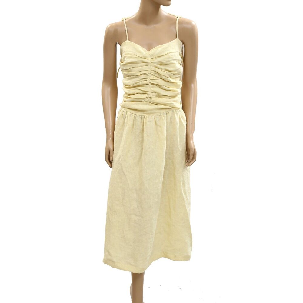 Nelle Atelier The Caroline Drop Waist Maxi Dress Smocked Sleeveless XL 284654